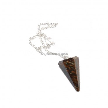 Tiger Eye 6 Faceted Cone Pendulums