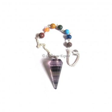 Multi Flourite 12 Faceted Chakra Pendulums