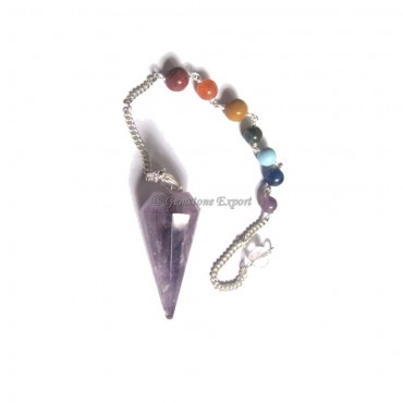 Amethyst 12 Faceted Chakra Pendulums