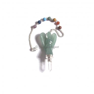 Green Aventurine Angel  Chakra Pendulums