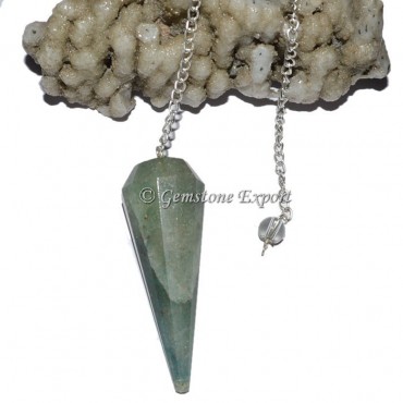 Green Aventurine 12 Faceted Pendulum