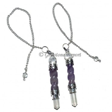 Amethyst Twisted Spiral Pendulum