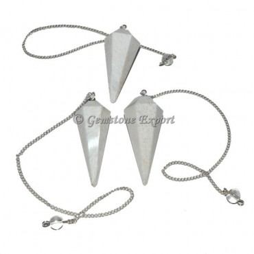 Scolecite 6 Faceted Pendulum