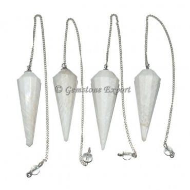 Scolecite 12 Faceted Pendulum