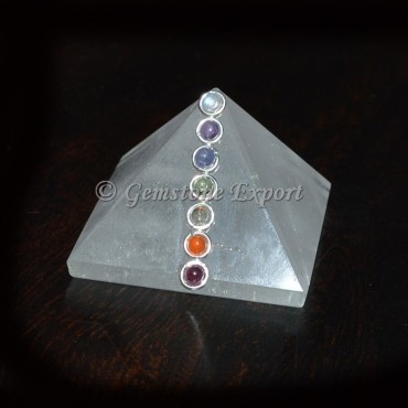 Crystal Quartz Chakra Pyramids With cabs