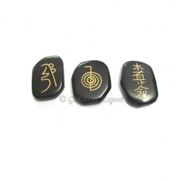 Reiki 1 & 2 Black Agate Unshape Set