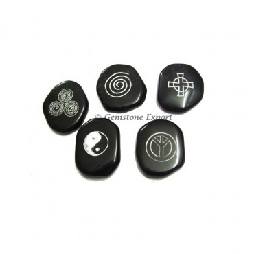 Reiki 5 Elements Black Agate Set