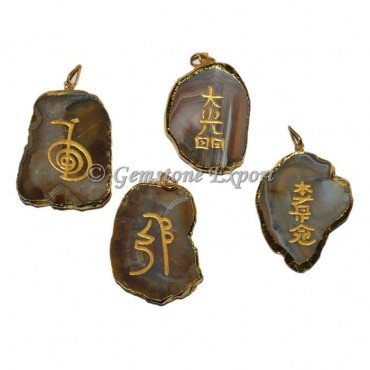 Usai Reiki Electroplated Slices Pendant