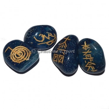 Blue Onyx Stone Usai Reiki Tumbled Set