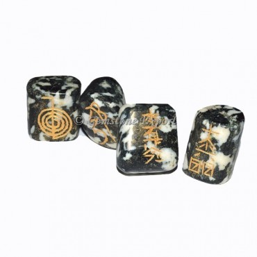 White Black Agate Usai Reiki Tumbled Set