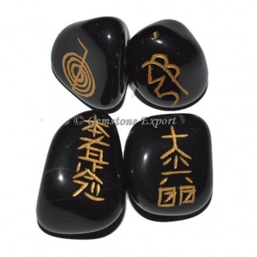 Black Onyx Usai Reiki Tumbled Set