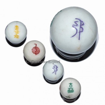 White Agtate Ball Usui Reiki Set