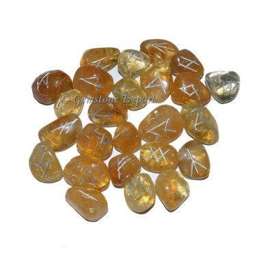 Citrine Tumbled Rune Set