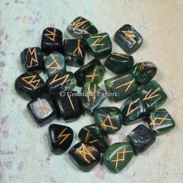 Green Jade Rune Divination Set