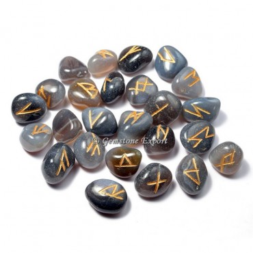 Grey Agate Rune Set