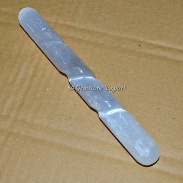 Smooth Spiral Selenite Massage Wand