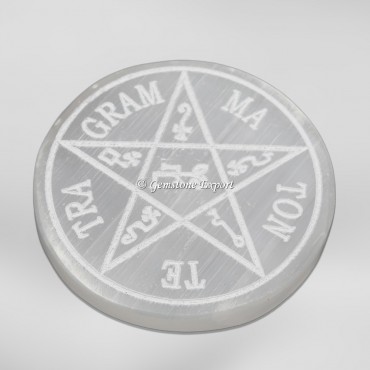 Pentagram Te Tra Gram Ma Ton Selenite Charging Plate