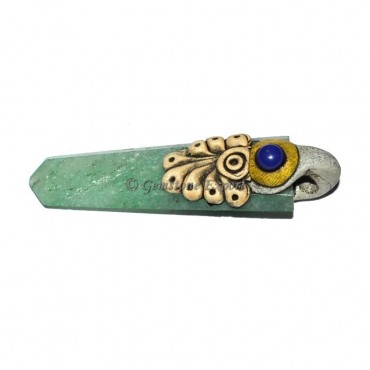 Green Aventurine Flate Pencil Tibetan Pendants