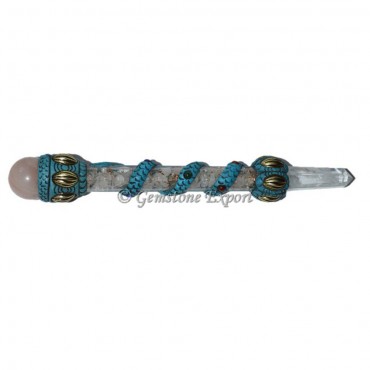 Crystal Quartz Orgone Tibetan Healing Wand