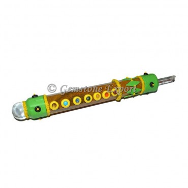 Green With Yellow Jasper Tibetan Healing Wands