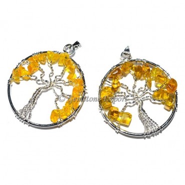 Citrine Tree of life Pendants