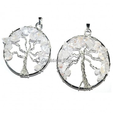 Crystal Quartz Tree of life Pendants