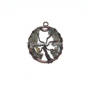 Labradorite Copper Tree Of Life Pendants