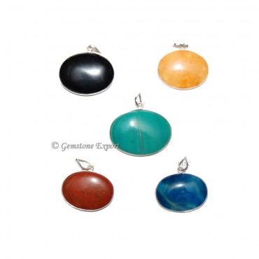 Mix Agate Oval Pendants