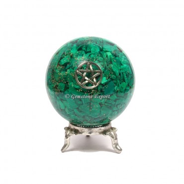 Malachite Star Reiki Orgonite Sphere