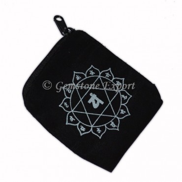 Chakra Sanskrit Pouch With Silver Print