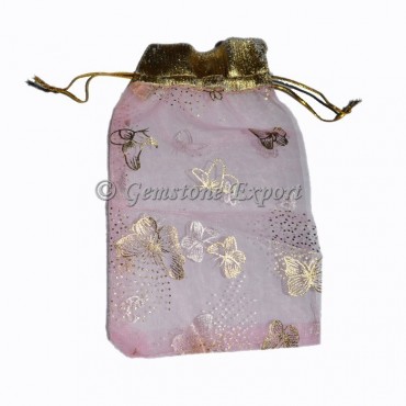 Aqua Gold  Pink Print Pouch