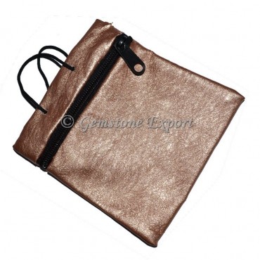 Brown Shining Pouch with chain