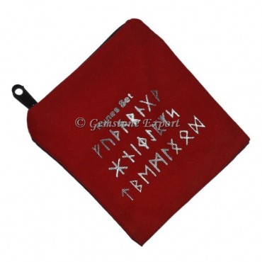 Runes Symbol Printed Red Pouch