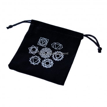 Seven Chakra Symbols Silver Printed Pouch