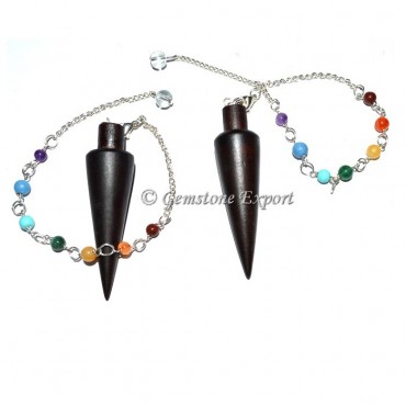 Cone Seven Chakra Rosewood Pendulum