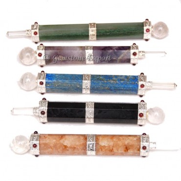 Mix Gemstone Plain Healing Wands