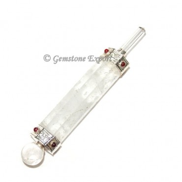 Crystal Quartz Healing Wands With Garnet