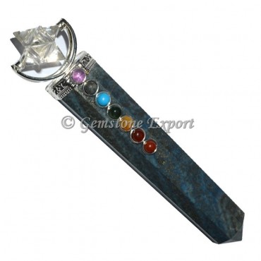 Lapis Lazuli With Merkaba Star Chakra Wand