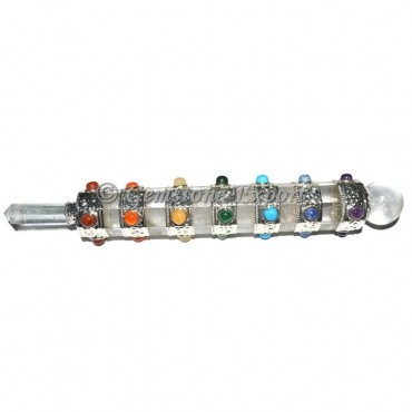 Seven Chakra Accent Design Crystal Healing Wand