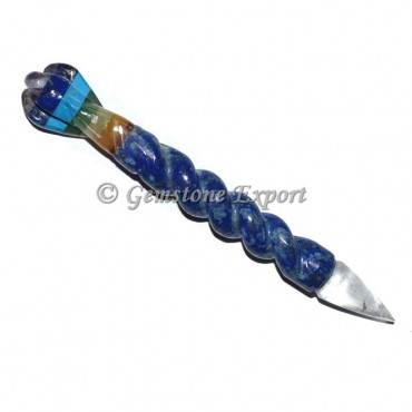 Lapis Lazuli With Chakra Bonded Angel Wand