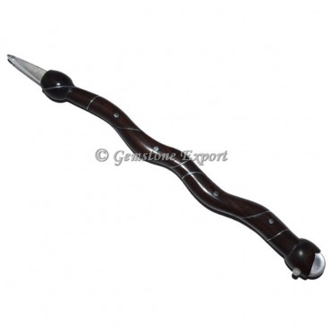 Spiral Rosewood Healing Wand