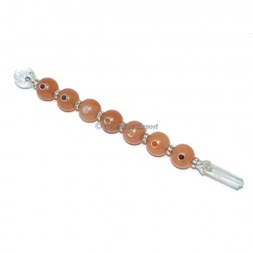 Peach Aventurine Seven Chakra Ball Healing Wands