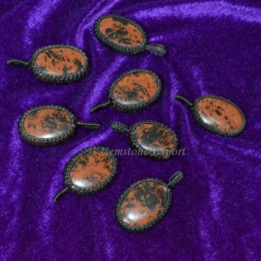 Mahogany Obsidian Wire Wrap Pendants