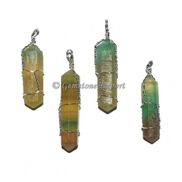 Multi Fluorite Double Terminated Pendant