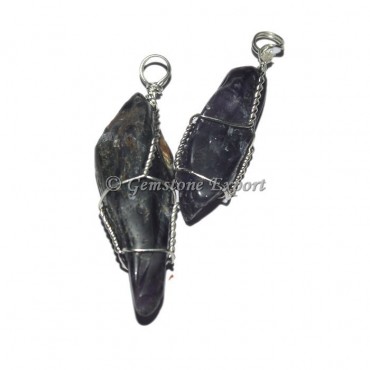 Amethyst Rough Wire Wrap Pendants