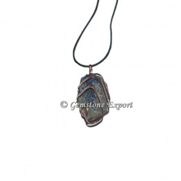 Sodalite Hammered Copper Wire Pendants